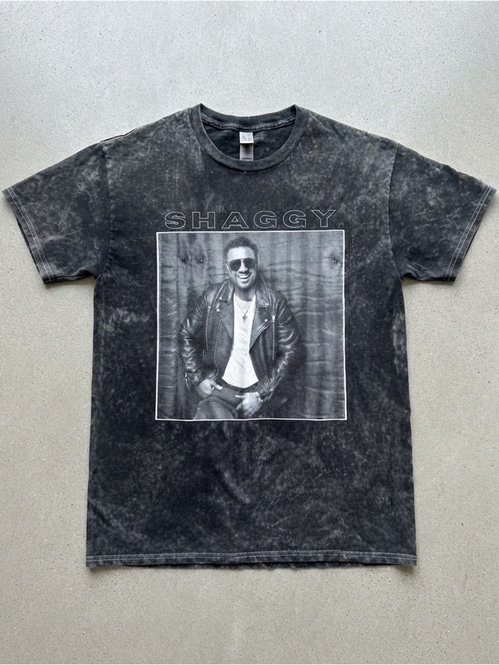 Shaggy Graphic Tee Size S Black Acid Wash Reggae Music T-Shirt Mr Boombastic